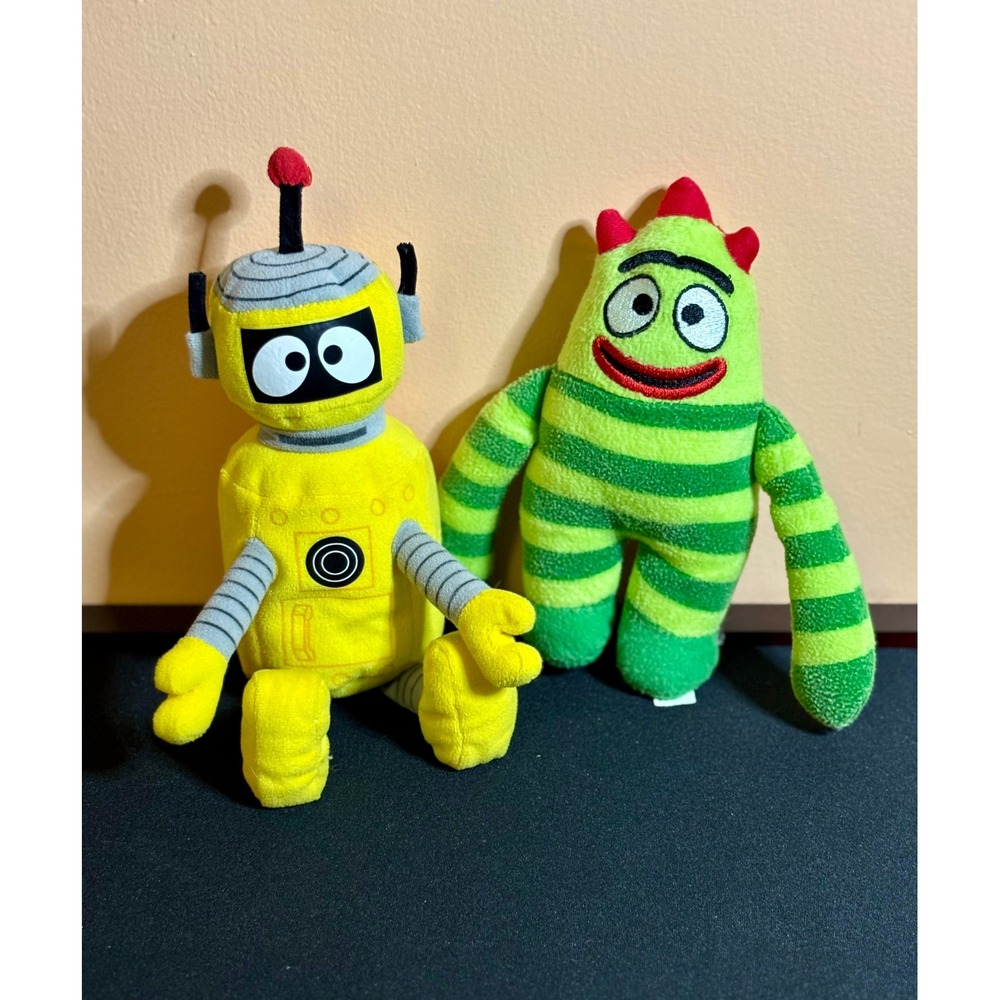 Yo Gabba Gabba Plush Toy Set Plex Robot Brobee Green Monster Nick Jr Nanco Ty